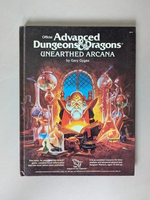 Advanced Dungeons & Dragons 1st Edition,  Unearthed Arcana, 1985, TSR 2017