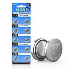 LiCB 10 Pack 371 SR920SW Watch Battery,Long-Lasting Leak-Proof,High 10