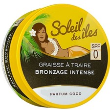 Soleil des îles - Graisse à traire bronzage intense parfum Coco SPF 0 - 150ml