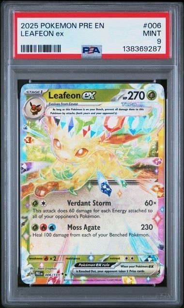 LEAFEON EX 006/131 PSA 9 Pokemon Prismatic Evolutions Card | eBay