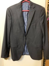 John Varvatos USA Suit Coat Men 38 R Bedford-NN 2 Button Black Blazer 38R/31R
