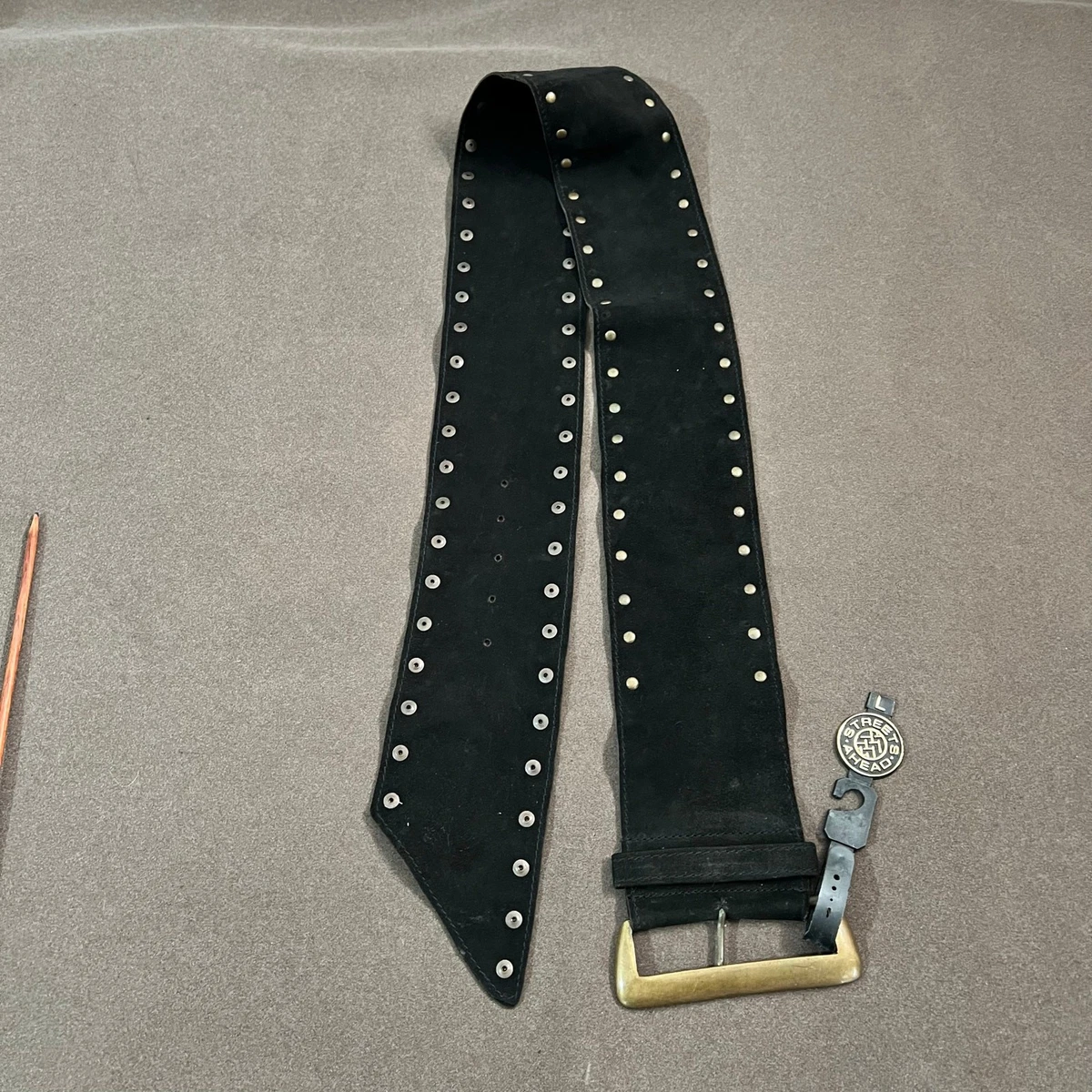 VTG Streets Ahead leather belt with fringe, sz M display picture 3