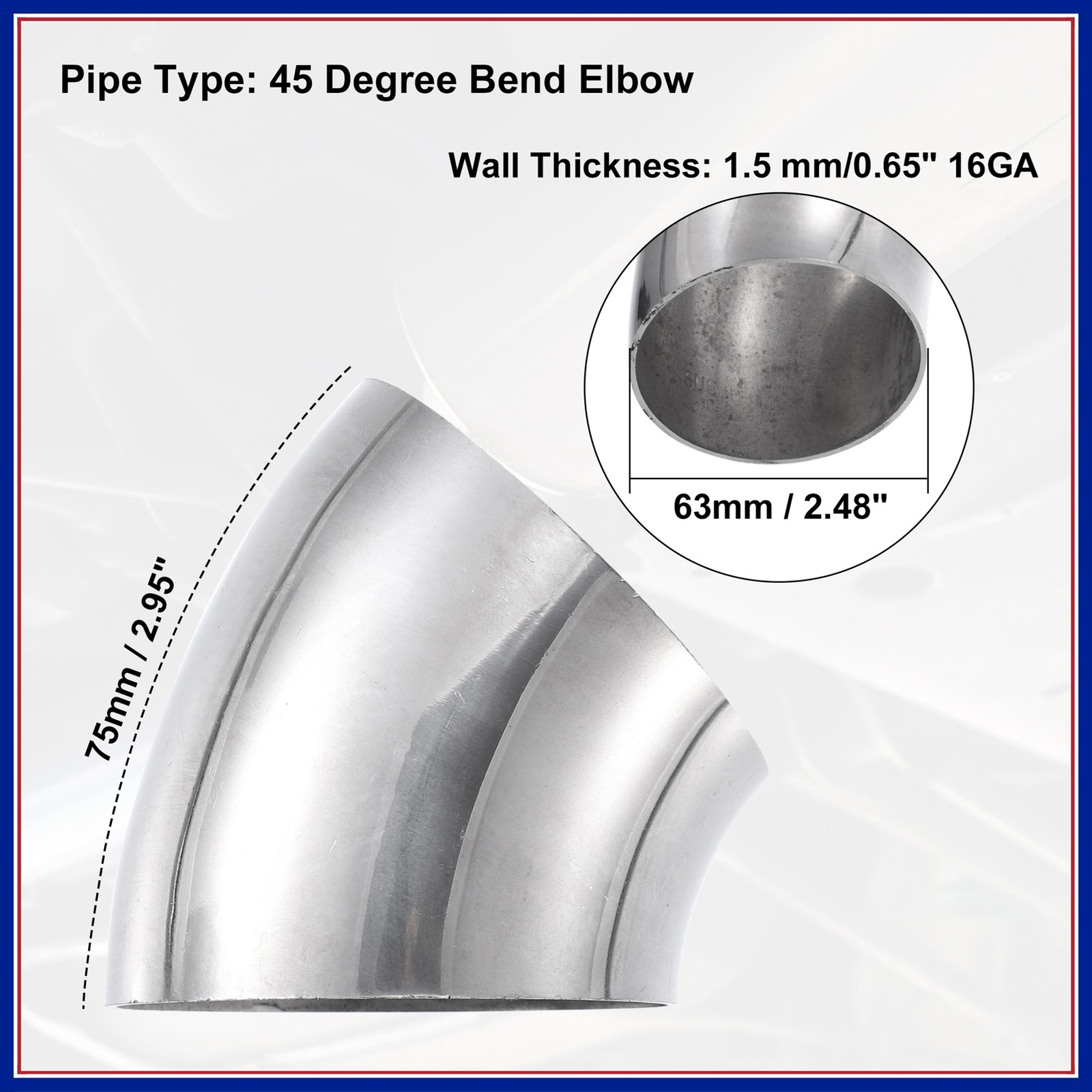 Coude inox 45 degrés anti-corrosion - 3