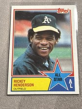 RICKEY HENDERSON 1983 TOPPS AL ALL STAR OAKLAND ATHLETICS  #391 NM+