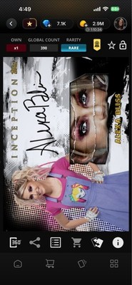 WWE Slam Alexa Bliss Rare 2021 Inception Black Series 2 Sig Relic Award 390cc