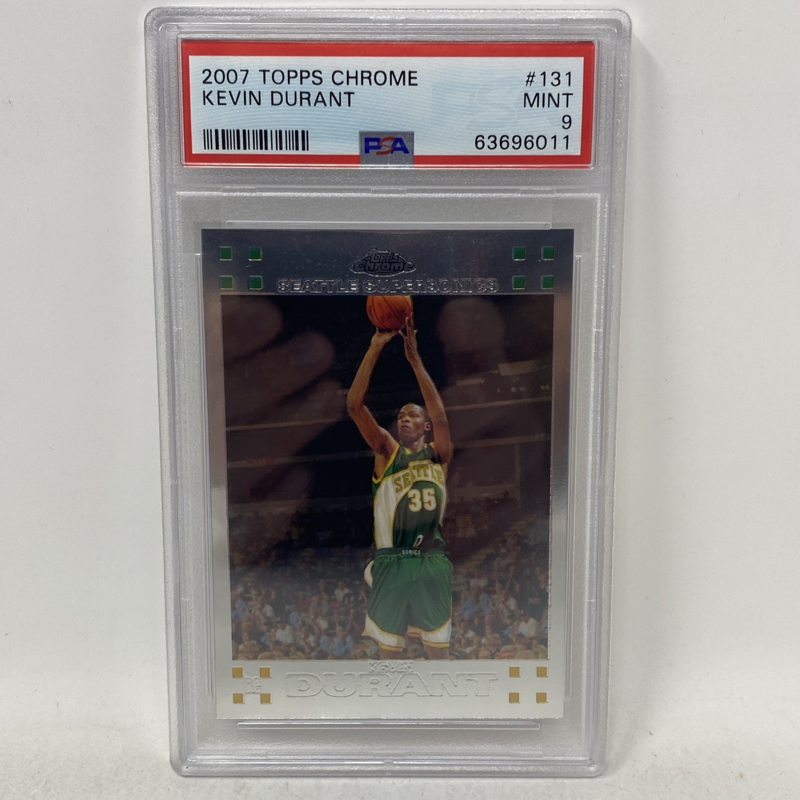 2007-08 Topps Chrome - Kevin Durant #131 (RC) Rookie Card PSA 9 Mint