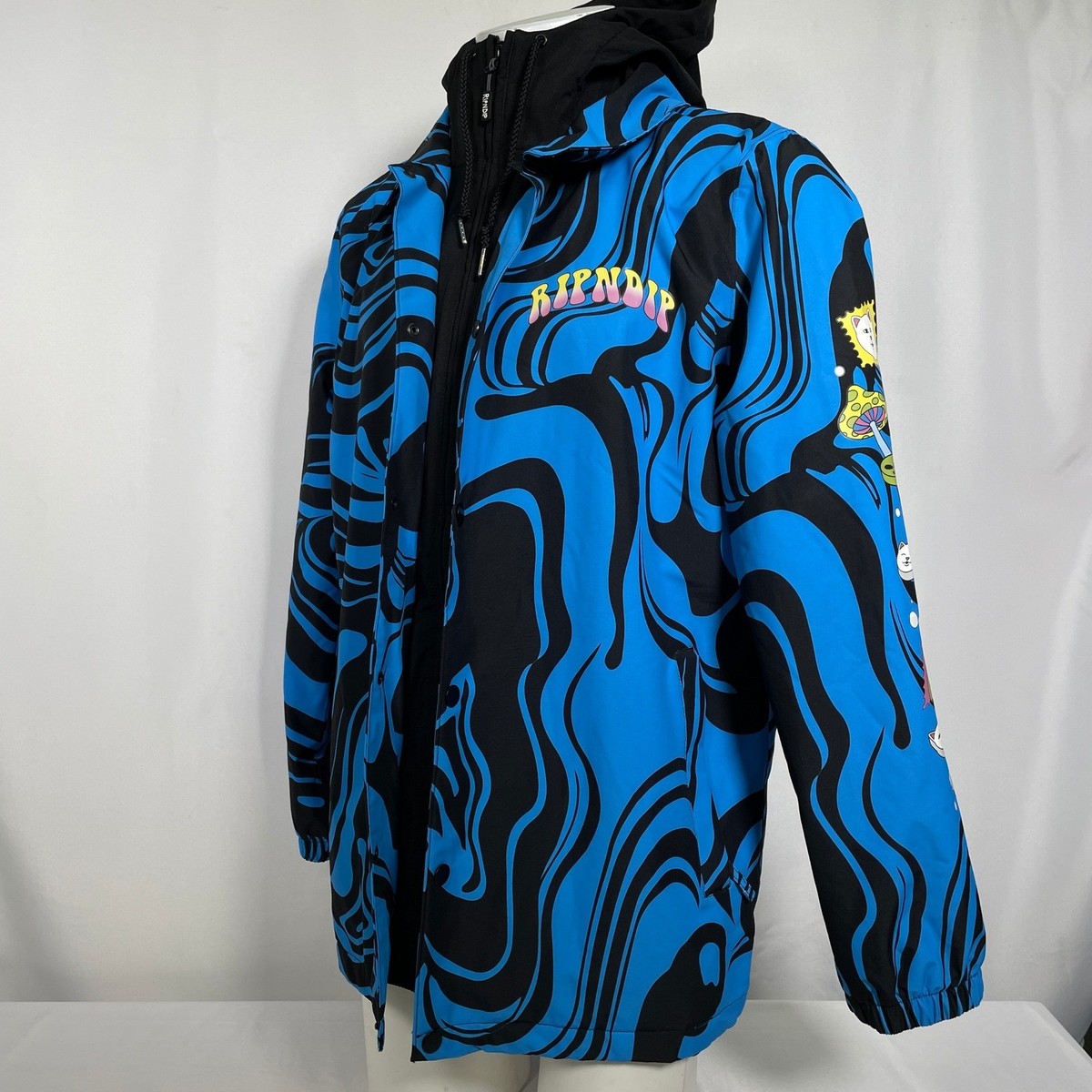 RIPNDIP Trippy Treats Blue Full Zip Snowboard Jacket Men's MEDIUM