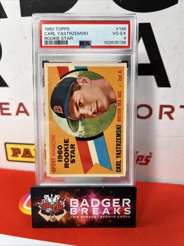 1960 Topps Baseball Carl Yastrzemski Rookie Star RED SOX #148 PSA 4 DT
