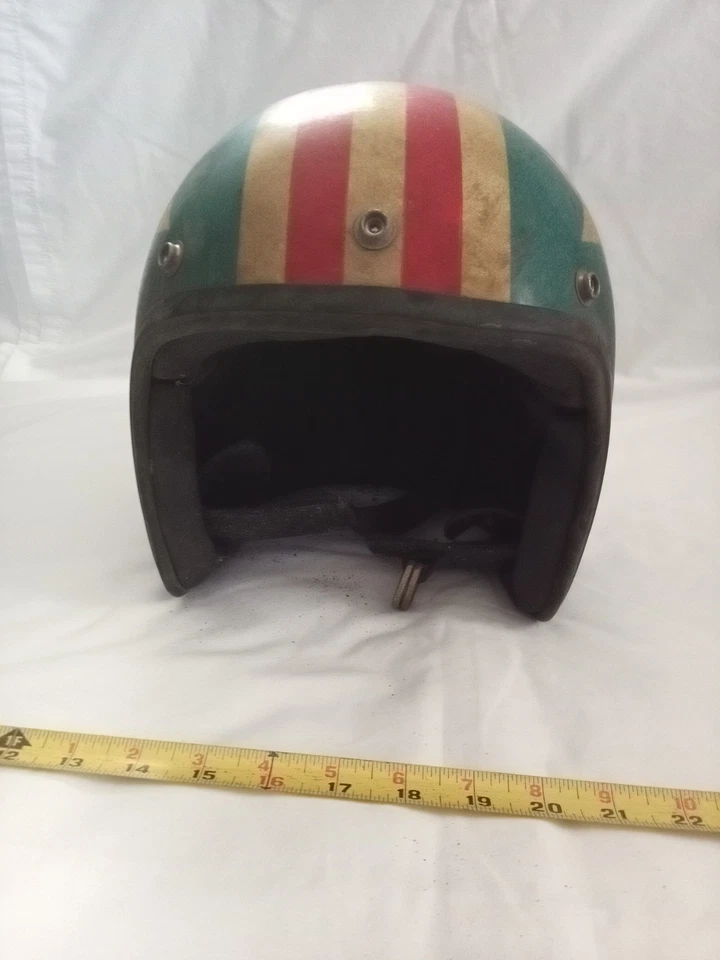 Винтажный. Мотоциклетный шлем со звездами в полоску Easy Rider Captain America взрослый размер XL. - Изображение 3 из 4