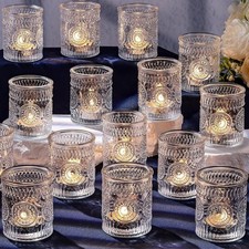 Clear Glass Votive Candle Holders, Set of 36