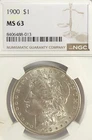1900 MORGAN "NGC MS63" - CRISP WHITE, EXCELLENT MIRROS / HIGH POINTS / FEATHERS✅