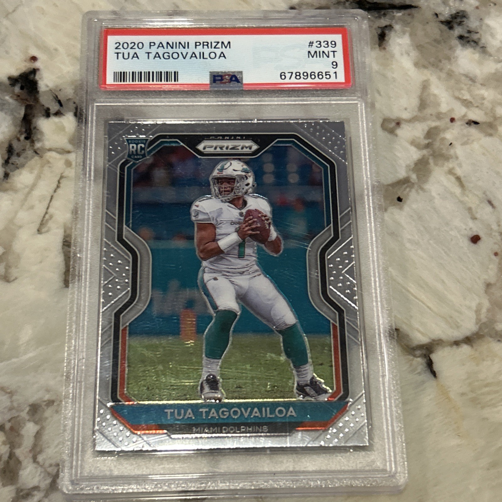 2020 Panini Prizm Rookie Tua Tagovailoa #339 Silver Prizm PSA9