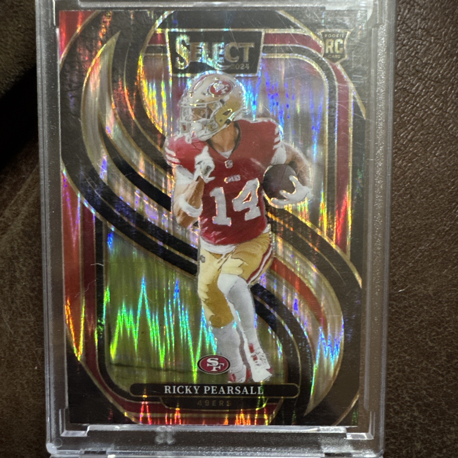 2024 Panini Select Premier Level Ricky Pearsall #173 Green & Yellow Shock Prizm 