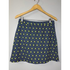 PETER MILLAR Wicking Golf Skort Performance UPF 50 Blue/Yellow Sz M