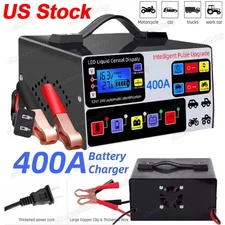 12/24V 400A Intelligent Automatic Car Battery Charger Pulse Jump Starter AGM/GEL