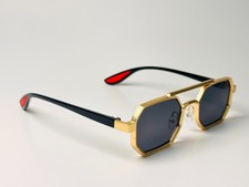 Luxury Gold Hexagon Sunglasses UV400 Polarized Photochromic Anti-Reflective Lens
