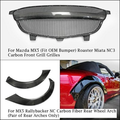 For MX5 Rallybacker NC Carbon Fiber Rear Wheel Arch /Front Grill Mesh Carbon