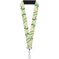 Buckle-Down Lanyard-1.0"-Mud Flap Girls W/Stripes Tan/Green/Lime Gre 22" x 1" Mu