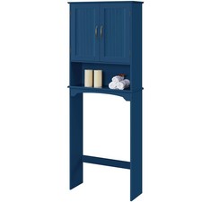 Over the Toilet Storage Cabinet, Organizer w/Double Doors Inner Adjustable Shelf