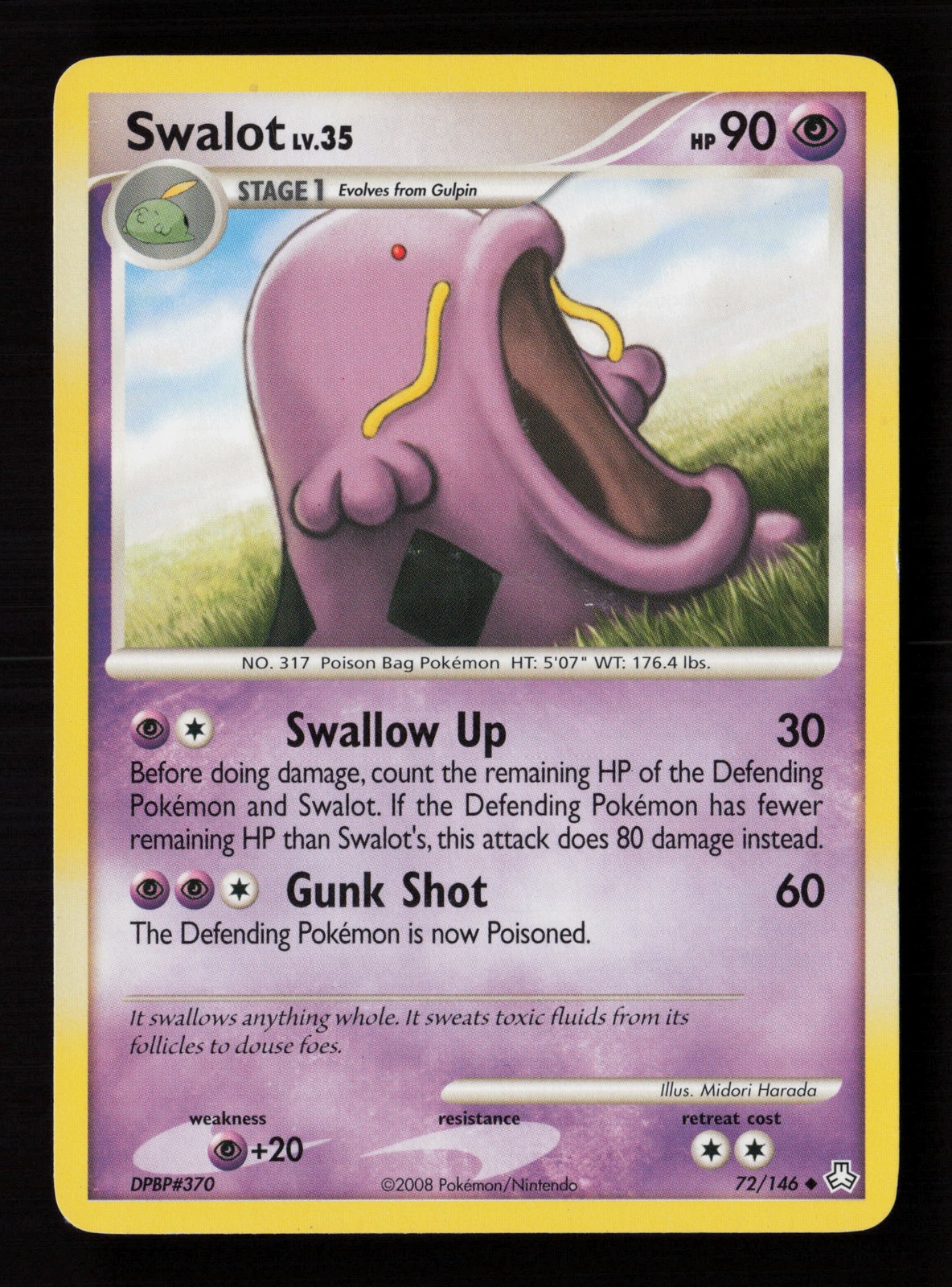 Swalot 72/146 Legends Awakened Pokemon Card -A7