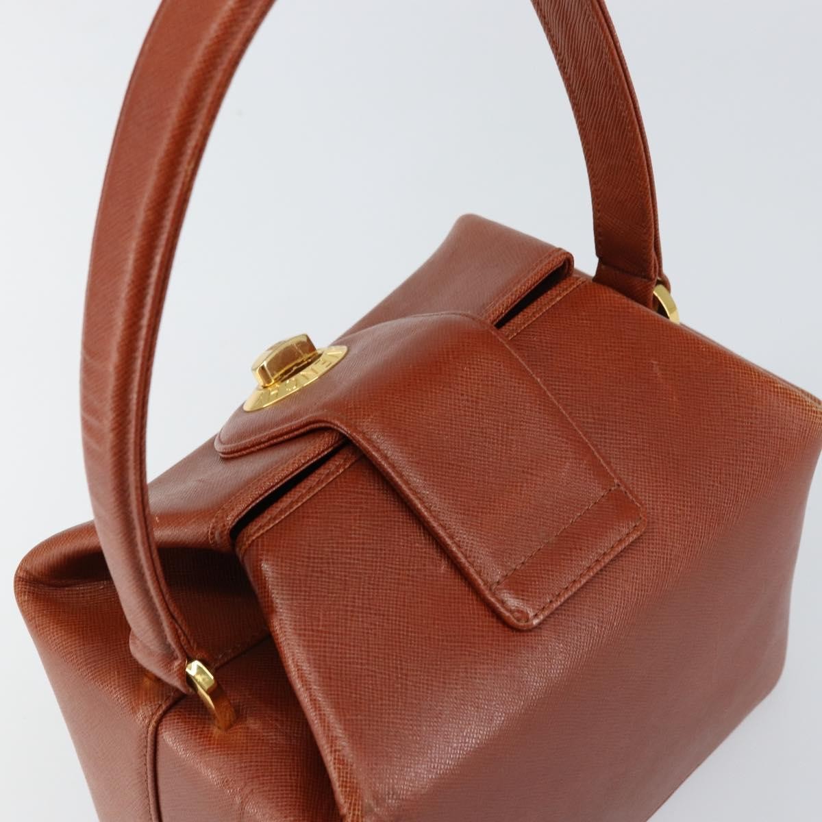 GIVENCHY Hand Bag Leather Brown Gold Auth 159082 — image 6