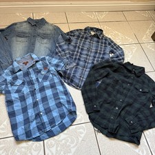 Lot Of 4 Boys Size Medium Button Up Long Sleeve Mixed Brands
