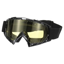 Dirt Bike Goggles, Motorcycle Goggles Ski Goggles Black with Yellow Lenses