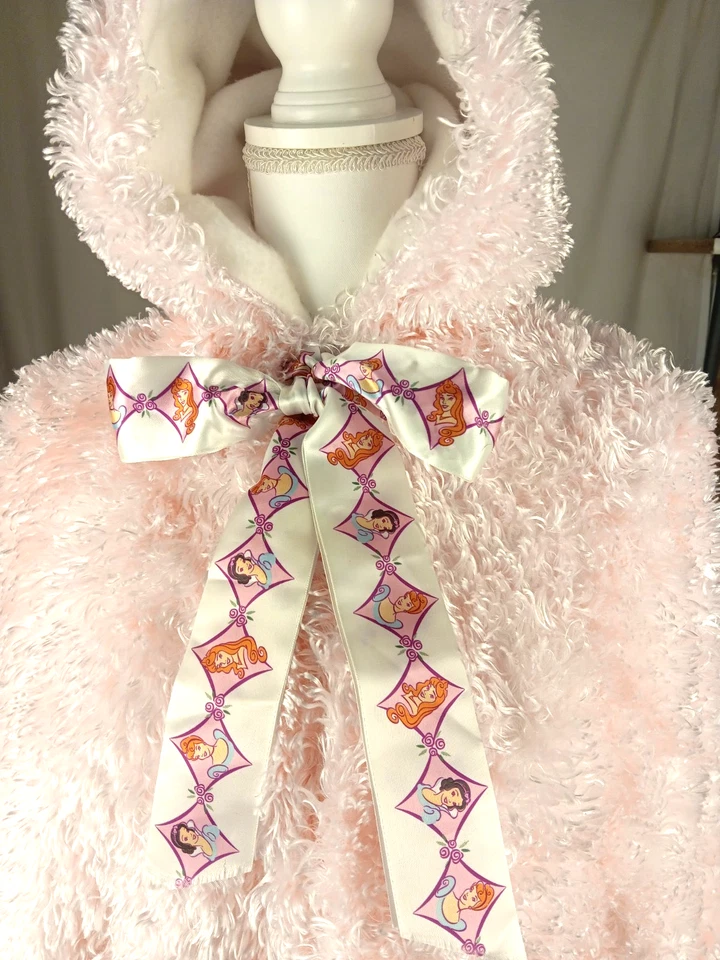 Plush Disney Princess Cape with Hood & Disney Character Ribbon ~ Holiday, Gift - Image 3 of 4