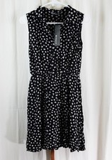 Allegra K Women's Floral Half Placket Above Knee Sleeveless Belted Dress Size XS