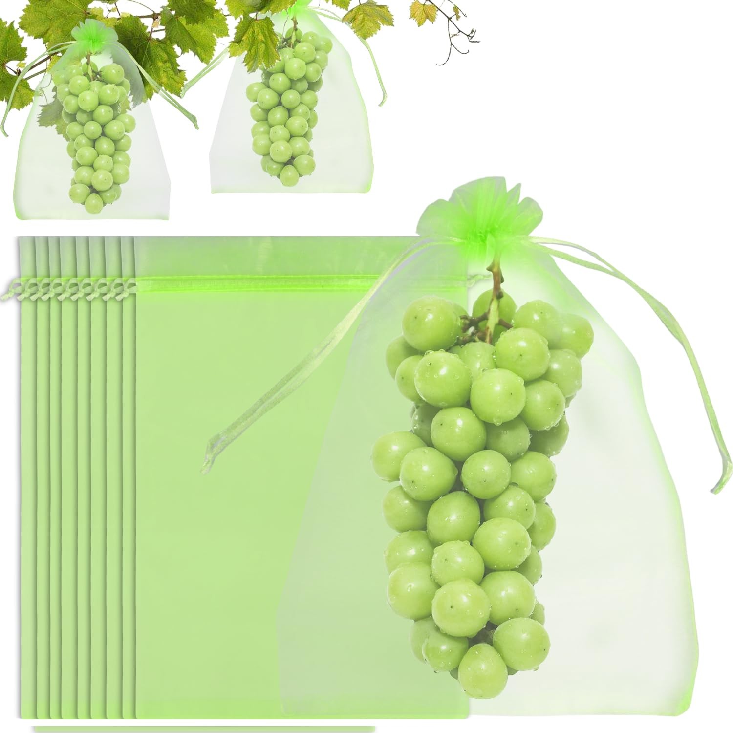 Sachet protection raisin 20x30 cm en organza maille fine pour verger | Lot de 100