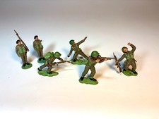 Britains Ltd. Vintage WWII British Soldier Plastic Figures, Lot of 6
