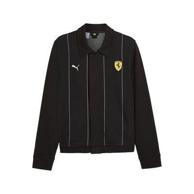 PUMA Scuderia Ferrari Race Premium Full Zip Jacket Mens Black Casual Athletic Ou