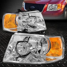 FOR 03-06 FORD EXPEDITION CHROME HOUSING AMBER CORNER HEADLIGHT REPLACEMENT LAMP