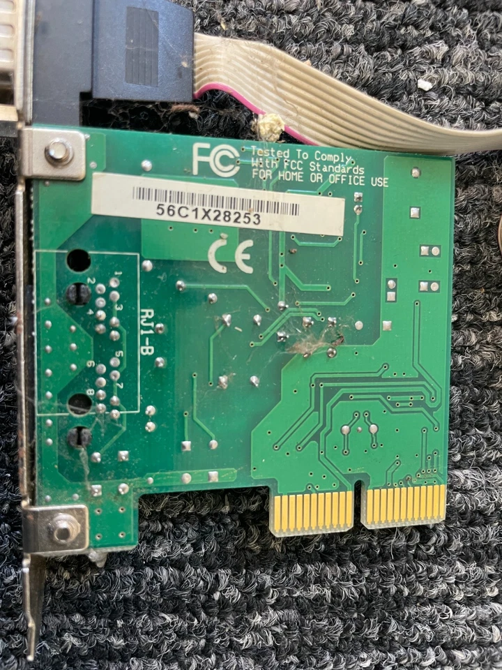 PCIe 56K Fax Modem MR/I MRG REV:01 w/ RJ11 Port Made in Taiwan Board Untested - Image 4 of 4