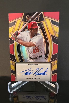 #'d/10 AUTO   TORII HUNTER SSP 2024 Panini Select Gold Prizm Signature SS-TH