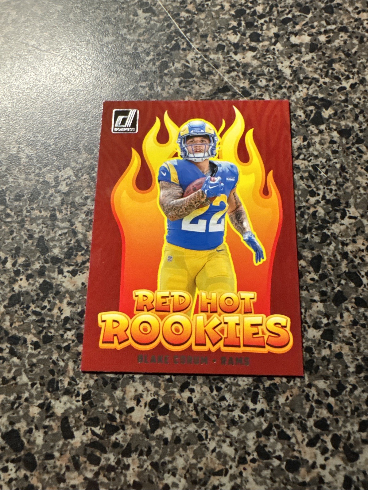 2024 Panini Donruss Blake Corum RHR-BCM Red Hot Rookies RC LA Rams