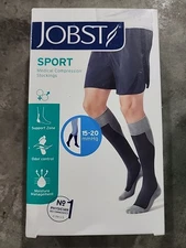 Jobst Activewear Denim White Med Knee CT Compression Stockings 