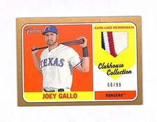 CREASED - 2018 Topps Heritage Joey Gallo 60/99 Gold Prime Patch Card Rangers 