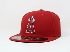 New Era 59Fifty Men Women Cap Los Angeles Angels of Anaheim Red Fitted Game Cap