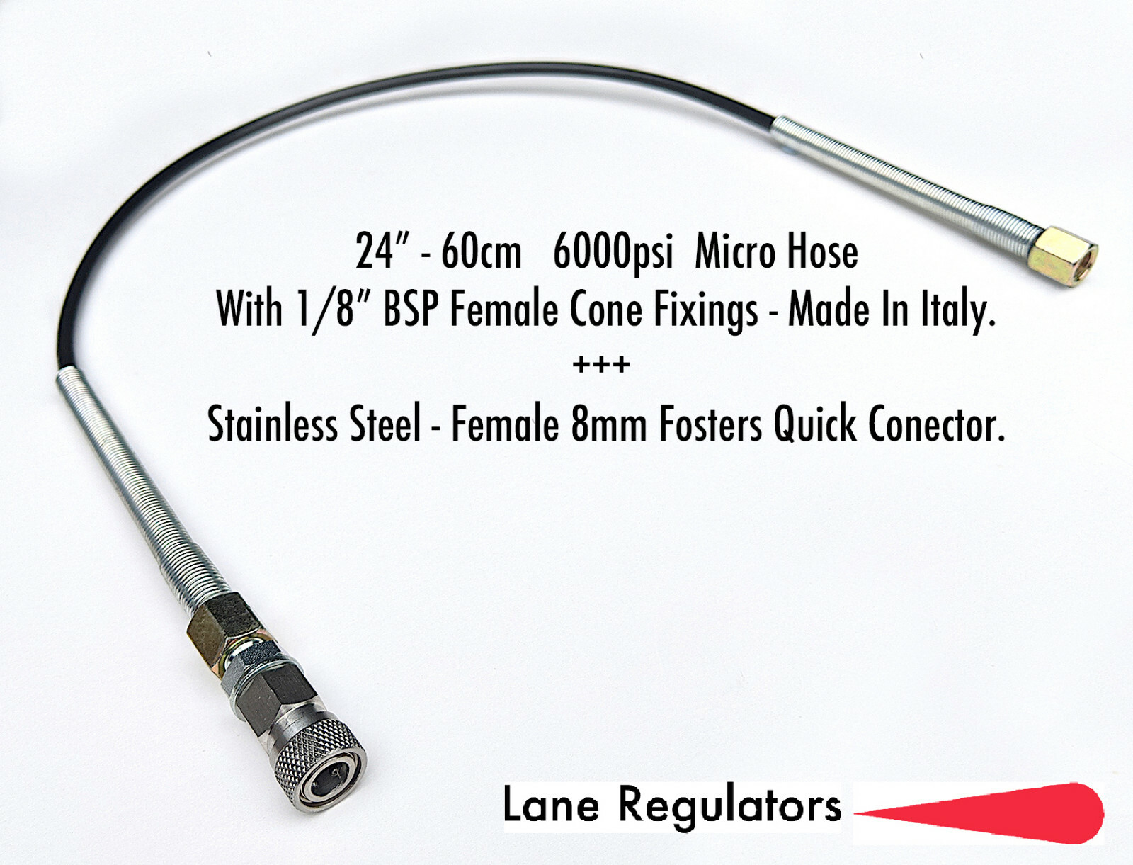 Micro Bore Hose Air Rifle Filling 60cm24" 400bar for Stirrup Pump Dive