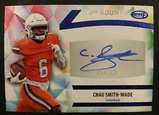 2024 Sage Aspire Football Chau Smith-Wade 5th Round Blue Auto RC PANTHERS NB