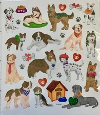 Puppy Love Dog Glitter Stickers Pets Animals Stickers Planner Papercraft Party 