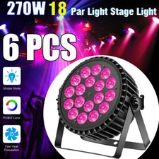 6PCS 270W 18LED RGBW Stage Lighting PAR Light DMX Beam Strobe Party Disco Light