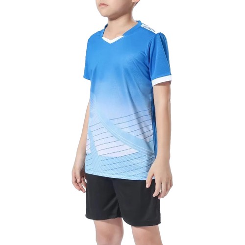 Unisex Kids Girls Sport Team Outfit Football Soccer Jersey Short Sleeve V Neck - Picture 66 of 79
