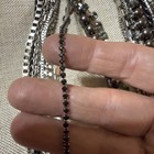 12 Strand Necklace/4 Strand Earring Set, Multi-strand layered, Black Silver, Gem — photo 5