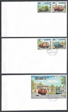 1999 GEORGIA Zestaw 3 FDC (Michel # 320-323, blok 19) Fabryka Samochodów Kutaisi