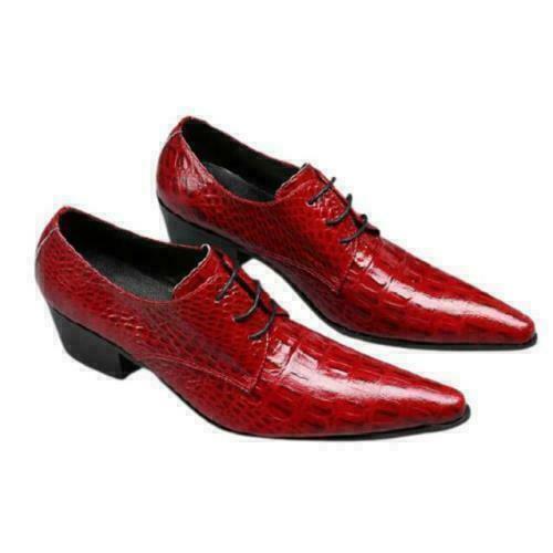 SAOLA Abito stringato da uomo in vera pelle business punta a punta Oxford scarpe tacco a blocco medio