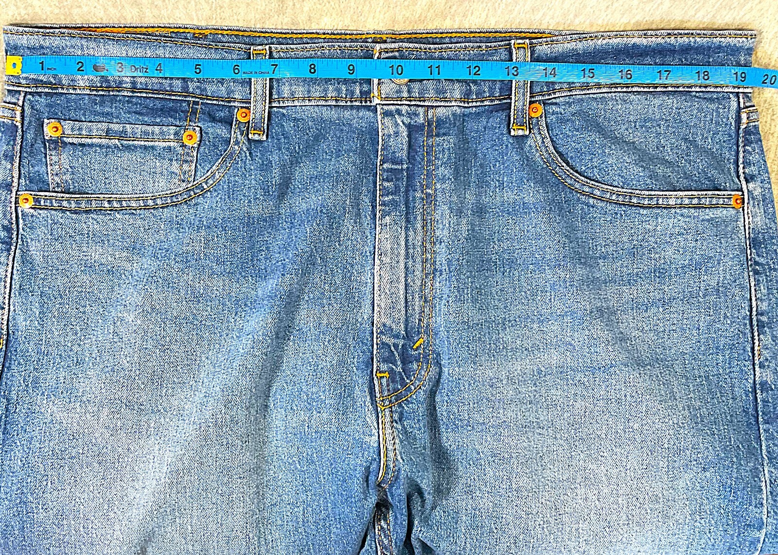 Levi's 505 Regular Fit Men's Jeans 38x34 Straight Leg Cotton Denim Pre-Worn VG+ image 4