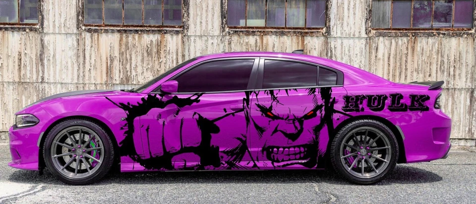 Sticker For Dodge Charger Side Scat Pack Angry Hulk Design Vinyl Graphics Decal - Image 4 of 4