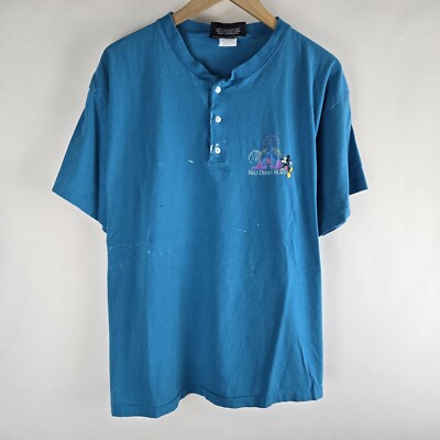 Vintage 90s Walt Disney World Henley T Shirt XL Single
